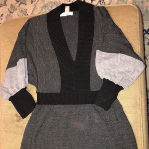 Knee length sweater dress